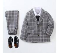 2-teiliges Anzugset für Kleine Jungen: Maßgeschneiderter karierter Blazer & Hose mit Gummibund. Hergestellt aus weichem, knitterresistentem Stoff, gee