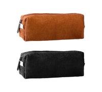 2-Teiliges Cord-Federmäppchen, Einfaches Einfarbiges Federmäppchen, Große Schreibwarentasche, Kosmetiktasche, Federmäppchen Mit Reißverschluss, Mehrzweck-Aufbewahrungstasche