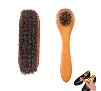 2-teiliges Hochwertige Rosshaarbürsten, Hochglanz-Polierbürsten, Schuhputzbürste und Wildlederbürste für Schuhe, Leder- und Nubukpflege, Schonende Lederbürste für Optimale Reinigung und Pflege