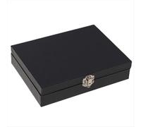 2-teiliges Schmuck-Organizer-Set - Tragbare Aufbewahrungsbox für Halsketten, Ohrringe, Ringe und Accessoires, Schwarz
