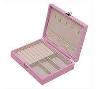2-teiliges Schmuck-Organizer-Set - Tragbare Aufbewahrungsbox für Halsketten, Ohrringe, Ringe und Accessoires, Schmuckkästchen, Rosa