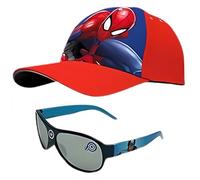 2-teiliges Set mit bedruckter Kappe und Sonnenbrille, verstellbarer Riemen, Baumwoll-Baseballkappe, Sommerzubehör, 100 % UV-Schutz, mittelgetönte, polarisierte Sonnenbrille, Kinder ab 3 Jahren