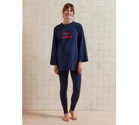 2-teiliges Umstands-Schlafanzug MON AMOUR Schwangerschaft & Stillzeit, Bio-Baumwolle blau Gr. 44/46 von vertbaudet