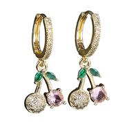 2. Trendige Anhänger Ohrringe Vintage Inspirierter Kupfer Ohrschmuck Vielseitiges Statement Stück Für Jugendliche Mode Rote Kirschohrringe