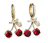 2. Trendige Anhänger Ohrringe Vintage Inspirierter Kupfer Ohrschmuck Vielseitiges Statement Stück Für Jugendliche Mode Rote Kirschohrringe