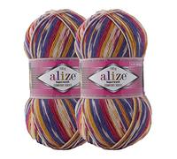 2 x 100g Sockenwolle Superwash Comfort 4-fädig Schurwolle Sockengarn Farbauswahl