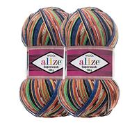 2 x 100g Sockenwolle Superwash Comfort 4-fädig Schurwolle Sockengarn Farbauswahl