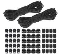 2 x 3 mm x 10 m Bungee-Nylon-Bungee-Gummischnur mit 20 Stück mit Reißverschluss, 20 Doppel-Loch-Federn, 20 Stück für Rucksack, Schnürsenkel, Kordeln