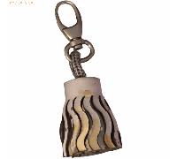 2 x Clairefontaine Schlüsselanhänger Cosmicuir Leder 4x2,5cm golden