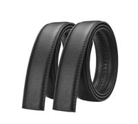 2 x Herrengürtel ohne Schnalle, 3,5 cm Breite, High-End-Gürtel, schwarz, weiches PU-Leder, Herren-Gürtel, Körper, keine Schnalle, 2 Stück, 125 cm
