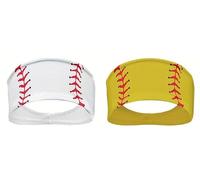 2 x Outdoor-Sport-Haarbänder, Haar-Accessoires, Baseball-Softball-Stirnband, rutschfest, elastisch, Yoga, Workout, Stirnband, modischer Ballkopf für Damen und Herren, Hüte und Mützen, modische