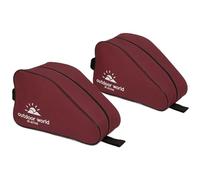 2 x Outdoor World Premium Schuhtasche - Wasserabweisend, mit weitem Reißverschluss, Unisex-Schuhtasche für Wander, Fußball, Rugby und Golfschuhe-Geeignet für Erwachsene, Herren und Damen (2 x Burgund)