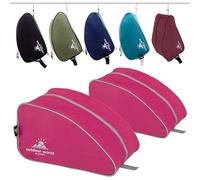 2 x Outdoor World Premium Schuhtasche - Wasserabweisend, mit weitem Reißverschluss, Unisex -Schuhtasche für Wander, Fußball, Rugby und Golfschuhe-Geeignet für Erwachsene, Herren und Damen (2 x Rosa)