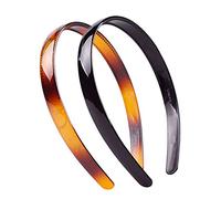 2 x Stirnband, Haarreif, aus Hartplastik, für Damen, Schwarz und Braun, hochwertige Kopfbedeckung, Haarband