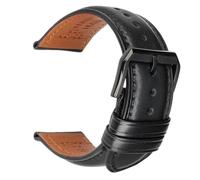 20/22/24 mm breites Uhrenarmband aus weichem Rindsleder, passend for Longines/Casio/DW(Black B,22mm)