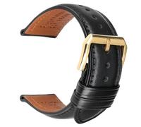 20/22/24 mm breites Uhrenarmband aus weichem Rindsleder, passend for Longines/Casio/DW(Black G,19mm)