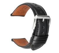 20/22/24 mm breites Uhrenarmband aus weichem Rindsleder, passend for Longines/Casio/DW(Black S,22mm)