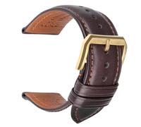 20/22/24 mm breites Uhrenarmband aus weichem Rindsleder, passend for Longines/Casio/DW(Dark Brown G,21mm)