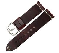 20/22/24 mm breites Universal-Uhrenarmband aus geöltem, gewachstem Vintage-Rindsleder, passend for Fossil-Uhren(Red S,20mm)