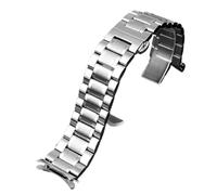 20 22 24 mm gebogenes Edelstahlarmband passend for Casio EFR-526/303/304/530/556/552(A silver,24mm)