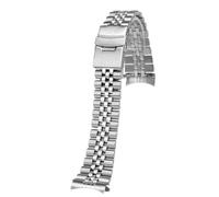 20/22 mm Edelstahl-Uhrenarmband mit gebogenen Enden, passend for Casio Duro MDV106-1A, MDV-106 und MDV107-1A(Silver 1)