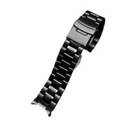 20/22mm Männer gebogenes Ende Edelstahl Metall Uhrband Uhr passend for Seiko/Timex/Citizen/Casio(A Black,18mm)