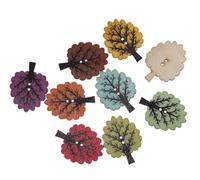 20 bunte Holzknöpfe Baumdesign 32x25mm Baum bunt Zweilochknöpfe mit 2 Löcher a 1,5mm - zum nähen annähen Jackenknöpfe Bastelknöpfe Knöpfe aus Holz