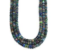 20 cm schwarze äthiopische Opalperlen, schwarzer äthiopischer Opal, facettierte äthiopische Opalrondelle, facettierte Edelsteinperlen als Halskette für Frauen und Mädchen