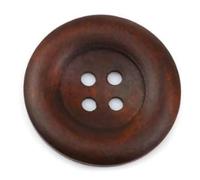 20 edle Holzknöpfe dunkelbraun, braun 35mm - 4 Löcher - zum aufnähen, nähen, basteln, für Scrapbooking - runde Holzknöpfe - Mantelknöpfe Jackenknöpfe Dekoknöpfe