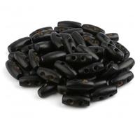 20 edle Holzknöpfe - Knebelknöpfe oval 16mm x 7mm (1,6cm x 0,7cm) schwarz Knebel 2 Löcher a 3,0mm je Loch - längliche Knöpfe zum annähen nähen basteln - Jackenknöpfe Mantelknöpfe