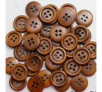 Handarbeit-Lieblingsladen 20 edle Holzknöpfe rund braun - 20mm - 4 Löcher zum aufnähen annähen DIY Scrapbooking für Jacken Jackenknöpfe Mützen Dunkelbraun zum nähen Knöpfe Vierlochknöpfe