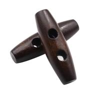 20 edle Knebelknöpfe 35mm braun dunkelbraun - Holzknöpfe Jackenknöpfe Zweilochknöpfe zum annähen ovale Bastelknöpfe Mantelknöpfe