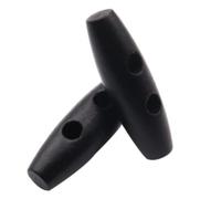 20 edle Knebelknöpfe 35mm schwarz Holzknöpfe Zweilochknöpfe zum annähen Jackenknöpfe