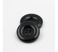 20 edle Kunststoffknöpfe 18mm schwarz rund Vierlochknöpfe a 2mm je Loch - 4-Loch-Knöpfe zum basteln nähen annähen Bastelknöpfe