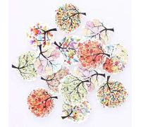 20 Holz Knöpfe Baum Muster Mix 30mm zum aufnähen - 2 Löcher a 1mm - nähen annähen Jackenknöpfe Mantelknöpfe basteln Scrapbooking runde farbige Holzknöpfe Bastelknöpfe