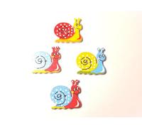 20 Holz Knöpfe Schnecke Mix 25x25mm zum aufnähen Löcher 1mm nähen annähen Jackenknöpfe Mantelknöpfe Holzknöpfe basteln Scrapbooking