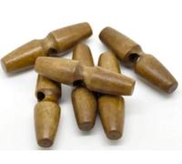 20 Holzknöpfe, Knebelknöpfe Oval 5,0 x 1,3 cm dunkelbraun 1 Loch längliche Knöpfe braun zum annähen nähen und bastel - scrapbooking - Mantelknöpfe Jackenknöpfe -