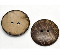 20 Kokosnuss Knöpfe zum aufnähen - Ø 4,4 cm - 2 Löcher - Braun basteln Knöpfe Jackenknöpfe Bastelknöpfe große Knöpfe Zweilochknöpfe Mantelknöpfe zum annähen nähen aufnähen