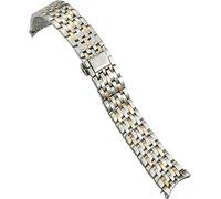 20 mm 16 mm 19 mm Edelstahl-Uhrenarmband Ersatz für Omega De Ville Prestige Orbis Edition Uhrenarmband Metall Glänzendes Armband (Farbe: Silber, Größe: 20 mm), silber, 16 mm