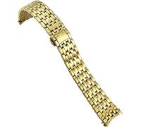 20 mm 16 mm 19 mm Edelstahl-Uhrenarmband Ersatz für Omega De Ville Prestige Orbis Edition Uhrenarmband Metall Glänzendes Armband (Farbe: Silber, Größe: 20 mm), goldfarben, 16 mm