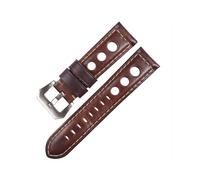 (20 mm, Dunkelbraun, Silber) Uhrenarmband aus Kalbsleder, 20 mm, atmungsaktiv, hochwertiges Echtleder