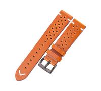 (20 mm, gelb-schwarzer Verschluss) handgefertigtes, atmungsaktives Uhrenarmband aus Rindsleder, 18,
