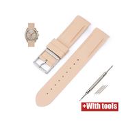 (20 mm, hellbraun) 20 mm gebogenes Kautschukband, passend für Omega X Swatch Joint Moonswatch Herren