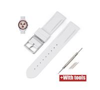 (20 mm, hellgrau) 20 mm gebogenes Kautschukband, passend für Omega X Swatch Joint Moonswatch Herren