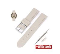 (20 mm, Khaki) 20 mm gebogenes Kautschukband, passend für Omega X Swatch Joint Moonswatch Herren Damen