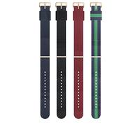 20 mm mehrfarbiges Nylon-Uhrenarmband, leichtes und weiches Canvas-Uhrenarmband mit Dornschließe (4 Packungen)
