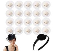 20 Pcs Felt Hair Band Pad, 2 Inch Hair Band Pad, Elastic Pads For Making Tea Party Headbands Decorations Handmade Diy Hair Ornaments (White, Circle)