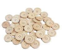 20 Premium-Holzknöpfe natur 25mm, rund, 4-Loch Knopf Knöpfe aus Holz zum aufnähen annähen nähen Jackenknöpfe Mantelknöpfe Vierloch scrapbooking und Dekorationen