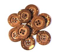 20 Premium Kokosnuss Knöpfe Ø 20mm (2,0cm) braun rund Vierlochknöpfe a 2mm je Loch - 4-Lochknöpfe zum basteln nähen annähen aufnähen Bastelknöpfe Jackenknöpfe Mantelknöpfe