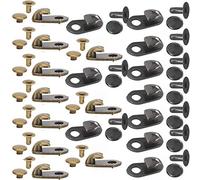 20 Sets Schnürsenkel Schnallen, Schnürsenkel Haken mit Nieten, Boot Hooks Spitzenbeschläge, für Camp Hike Climbing Repair Leder Boot Schuhe Reparatur Schnalle (Bronze, Grau)